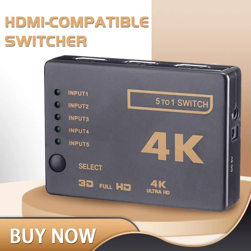 1 Set Switcher Splitter 3D Selecto Switch Hub 4K 1080P HDMI-Compatible 5 Port Uhd UHD Infrared Remote
1 Set Switcher Splitter 3D Selecto Switch Hub 4K 1080P HDMI-Compatible 5 Port Uhd UHD Infrared Remote