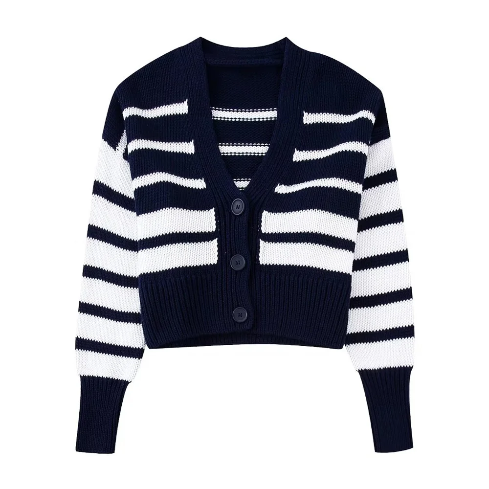 Весенняя Новинка 2023, женская одежда UNIZERA, повседневная трикотажная куртка в контрастную полоску с V-образным вырезом и длинными рукавами, 6771049
Весенняя Новинка 2023, женская одежда UNIZERA, повседневная трикотажная куртка в контрастную полоску с V-образным вырезом и длинными рукавами, 6771049