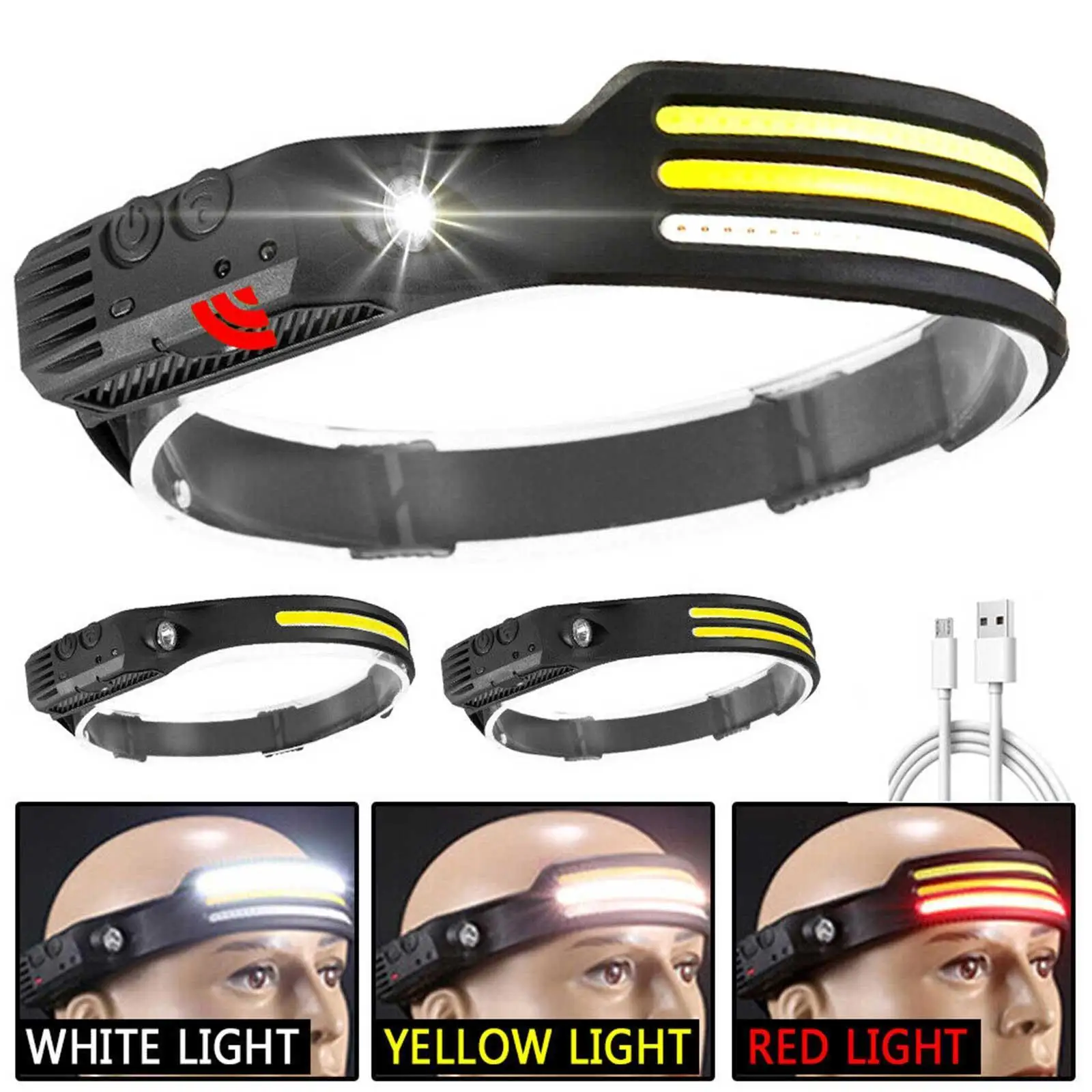 LED Head Lamp Flashlight Sensor Headlight USB Rechargeable COB Headlamp with Built-in Battery Strong Light Head Torch
LED Head Lamp Flashlight Sensor Headlight USB Rechargeable COB Headlamp with Built-in Battery Strong Light Head Torch