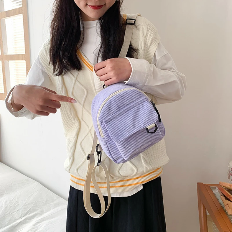 2022 Fashion Women Mini Backpack Solid Color Corduroy Small Backpacks Simple Casual Student Bookbags Traveling Backpacks
2022 Fashion Women Mini Backpack Solid Color Corduroy Small Backpacks Simple Casual Student Bookbags Traveling Backpacks