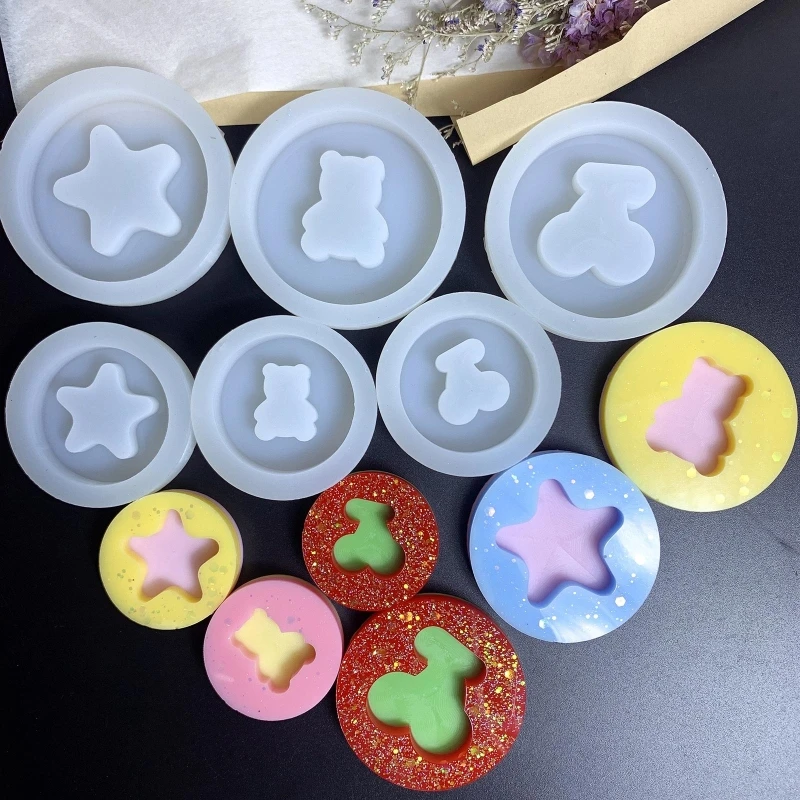 Geometry Star Bear Fruit Round Resin Casting Silicone Mold Keychain Decorative Pendant Quicksand Mold for DIY Crafts 124A
Geometry Star Bear Fruit Round Resin Casting Silicone Mold Keychain Decorative Pendant Quicksand Mold for DIY Crafts 124A