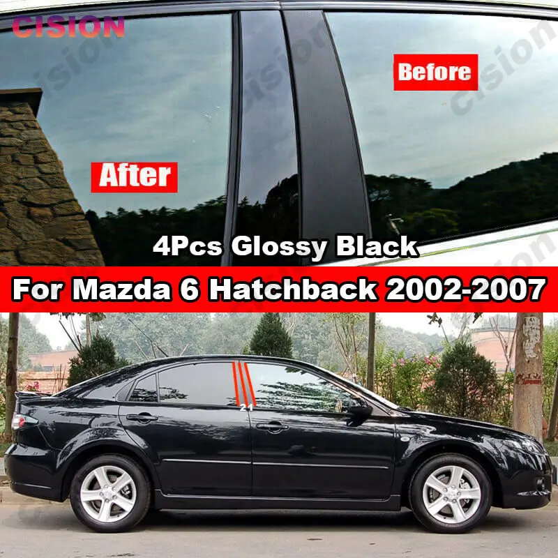 Car Window Door Column B C Pillar Post Cover Trim for Mazda 6 Hatchback 2002-2007 Glossy Black Mirror Effect PC Material Sticker
Car Window Door Column B C Pillar Post Cover Trim for Mazda 6 Hatchback 2002-2007 Glossy Black Mirror Effect PC Material Sticker