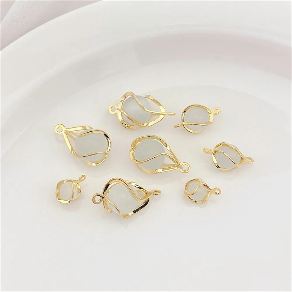1pcs 14K18K Gold Copper Wire Wrapped Cat's Eye Stone Droplet Ball Pendant DIY Handmade Bracelet Ear Jewelry Material Accessories
1pcs 14K18K Gold Copper Wire Wrapped Cat's Eye Stone Droplet Ball Pendant DIY Handmade Bracelet Ear Jewelry Material Accessories