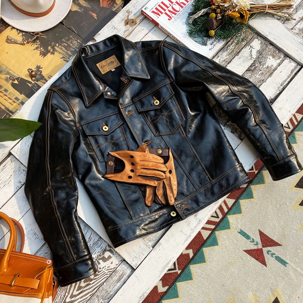 CIDU Genuine J-59 Asian Size Super High Quality Vegetable Tanned Horse Leather TYPE3 Short Slim Fit Denim Workwear Men's Jacket
CIDU Genuine J-59 Asian Size Super High Quality Vegetable Tanned Horse Leather TYPE3 Short Slim Fit Denim Workwear Men's Jacket