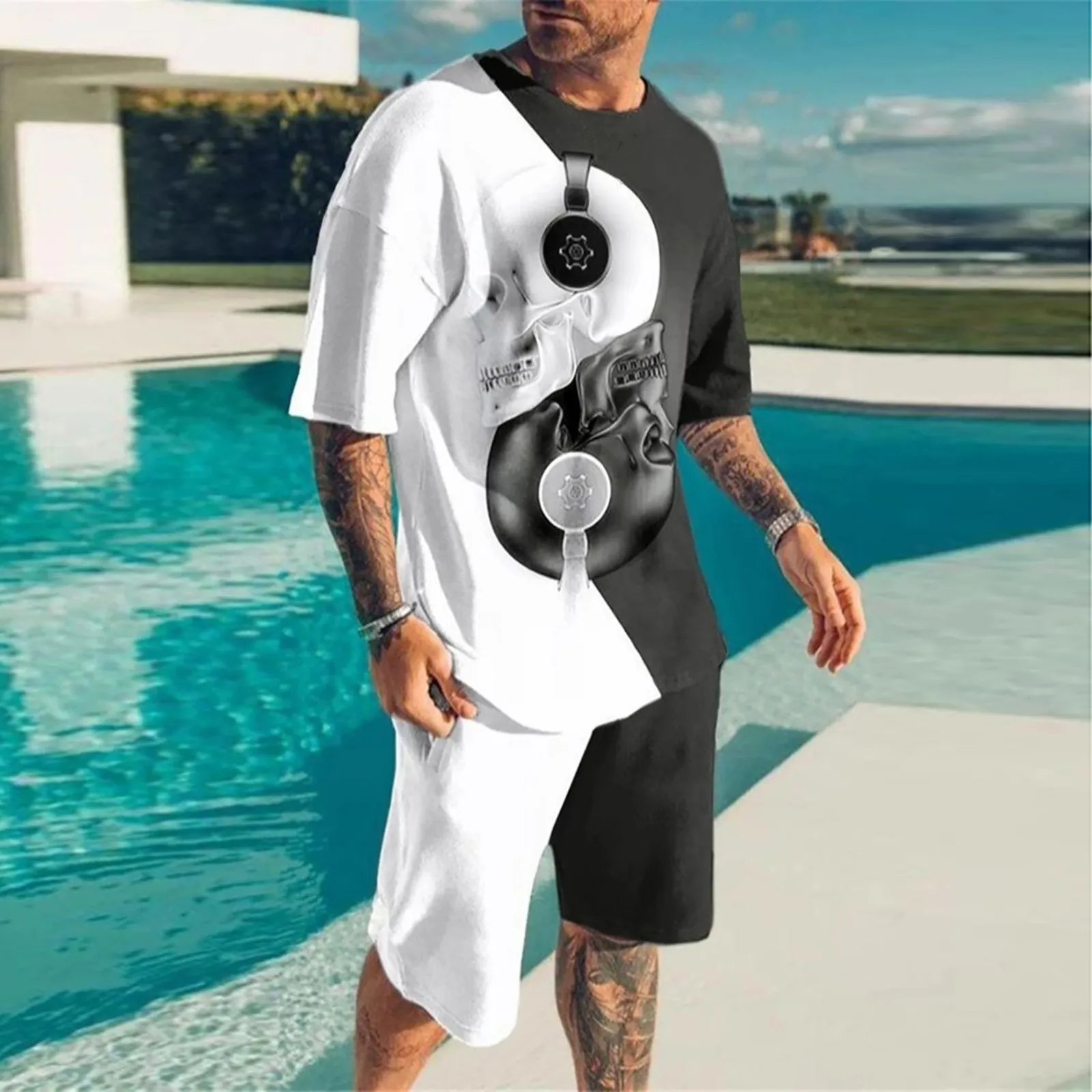 Summer Men's Suit Short Sleeve T-shirt Suit Print Tai Chi Pattern 3d Sportswear Casual Oversize Top Shorts Breathable Sportswear
Summer Men's Suit Short Sleeve T-shirt Suit Print Tai Chi Pattern 3d Sportswear Casual Oversize Top Shorts Breathable Sportswear