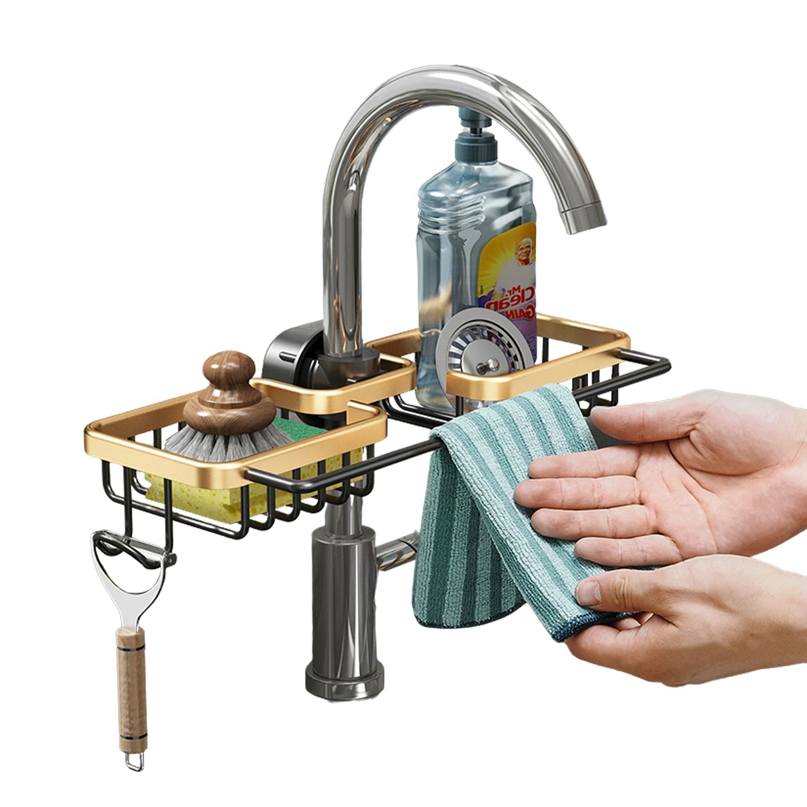 Kitchen Sink Faucet Sponge Soap Cloth Drain Rack Storage Organizer Holder Shelf Hanging Punch Faucet Storage Rack Accessories 
Kitchen Sink Faucet Sponge Soap Cloth Drain Rack Storage Organizer Holder Shelf Hanging Punch Faucet Storage Rack Accessories