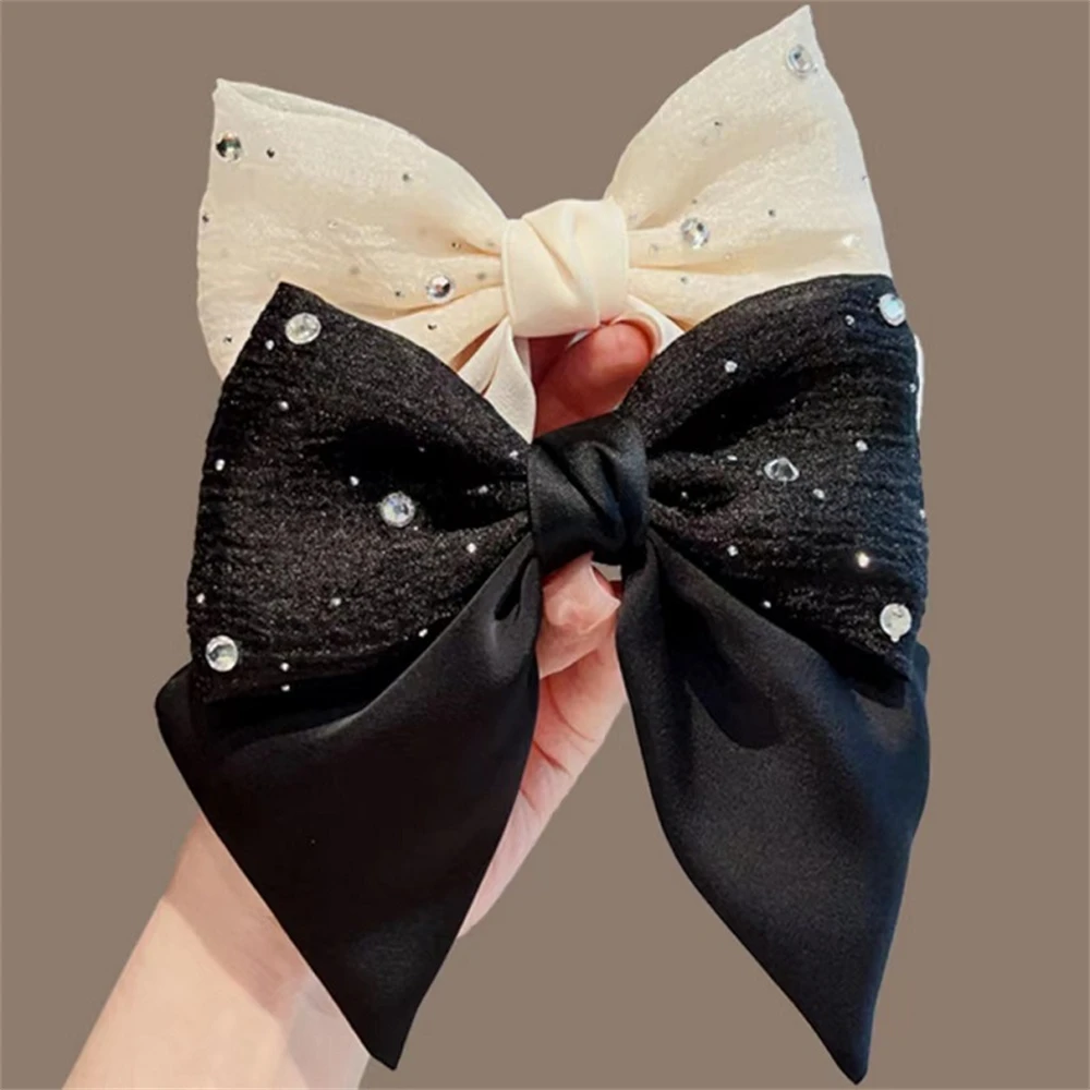 Satin Inlaid Diamond Bowknot Spring Hairpin Trendy Women Streamer Ponytail Hair Tie Headband Trendy Hair Accessories For Girls
Satin Inlaid Diamond Bowknot Spring Hairpin Trendy Women Streamer Ponytail Hair Tie Headband Trendy Hair Accessories For Girls