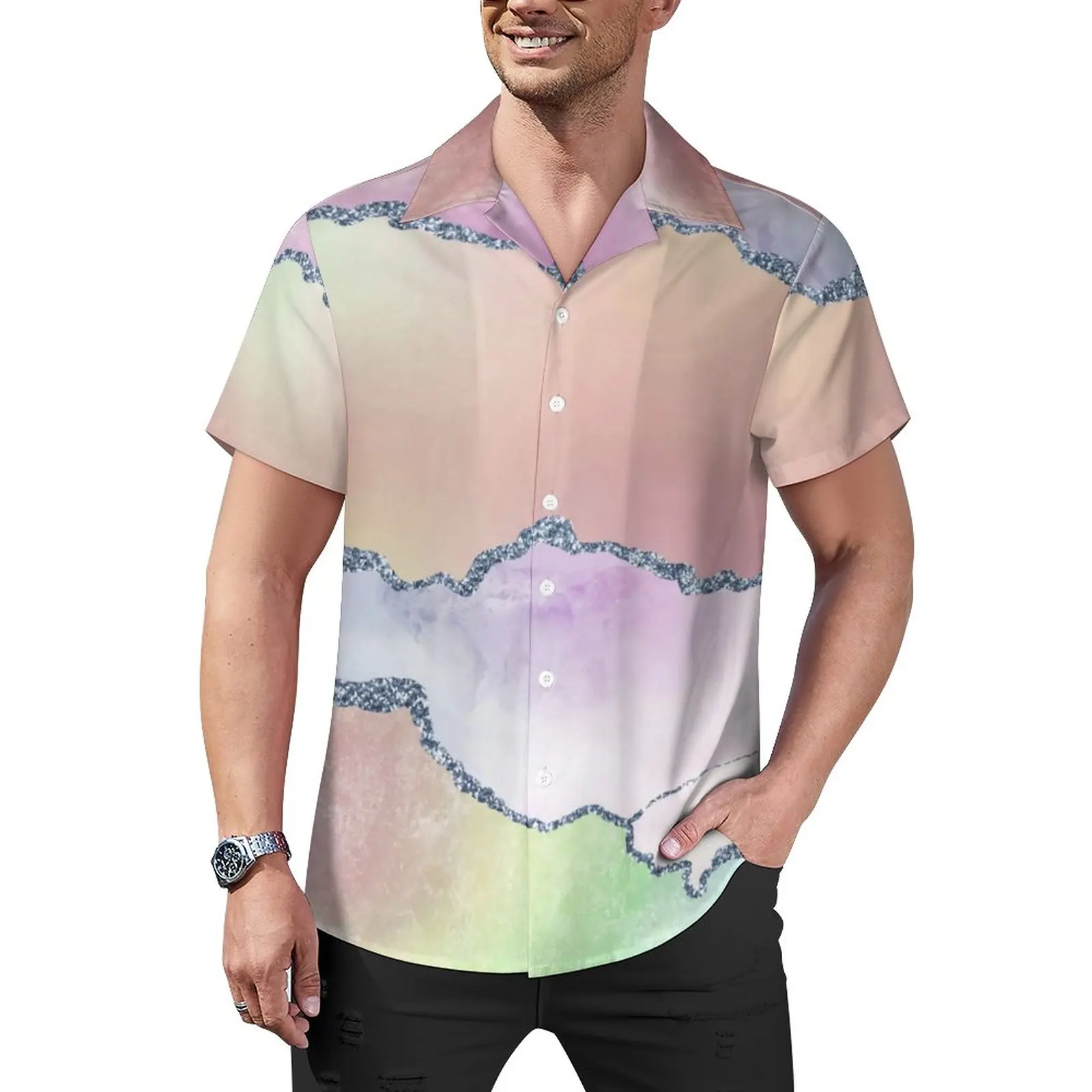 Watercolor Ombre Vacation Shirt Peach Agate Print Hawaiian Casual Shirts Men Vintage Blouses Short-Sleeved Graphic Clothing
Watercolor Ombre Vacation Shirt Peach Agate Print Hawaiian Casual Shirts Men Vintage Blouses Short-Sleeved Graphic Clothing
