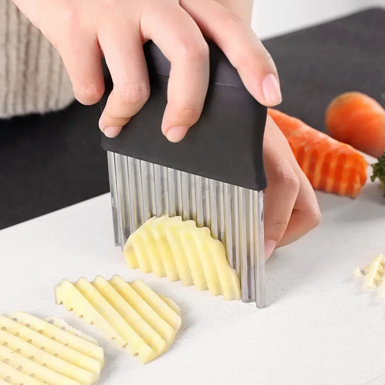 Stainless Steel Wave Knife Potato Slicer DIY French Fries Cutter Potato Chips Corrugated Knife Potato Tools Kitchen Supplies
Stainless Steel Wave Knife Potato Slicer DIY French Fries Cutter Potato Chips Corrugated Knife Potato Tools Kitchen Supplies