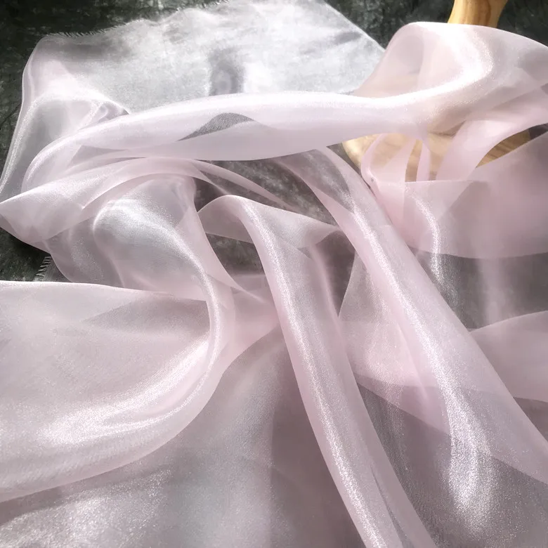 

one meter price flashes encrypted harder organza cloud yarn fabric transparent tulle wedding dress designer fabric