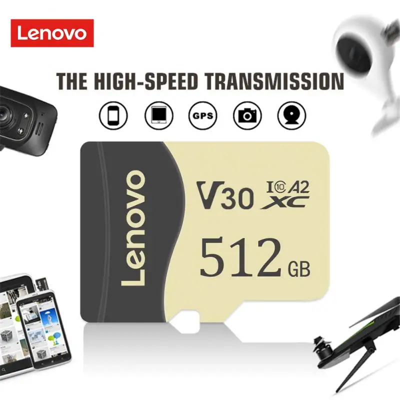 

Lenovo 2TB Class10 Memory Card 128GB 256GB 512GB 1TB Micro TF SD Card A2 High Speed cartao de memoria for Phone Camera Drone