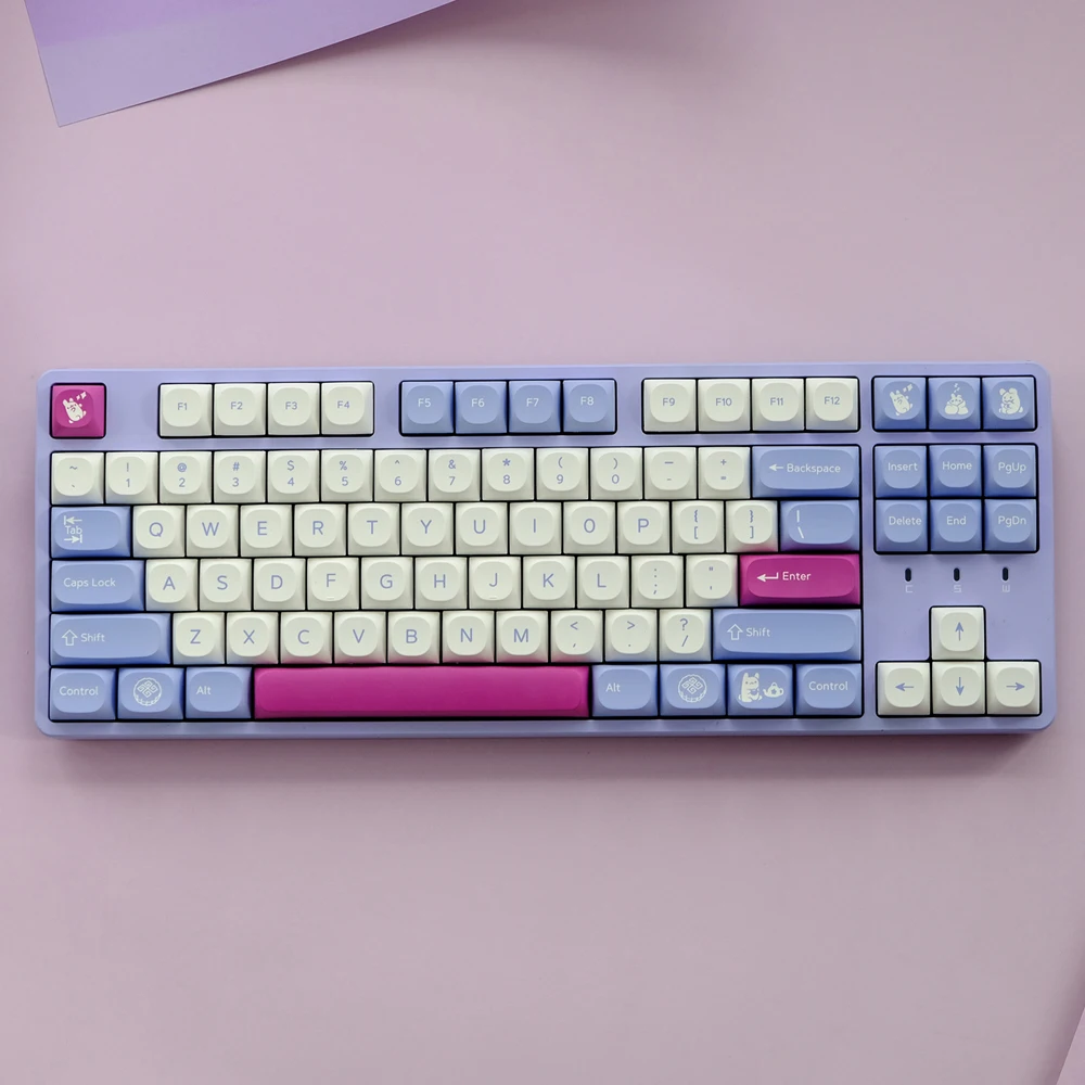 

GMK-Lavender TUZI Keycaps MA perfil PBT Keycap Set for Mechanical Keyboard Cherry Profile | ANSI US-Layout | Compatible with Ch