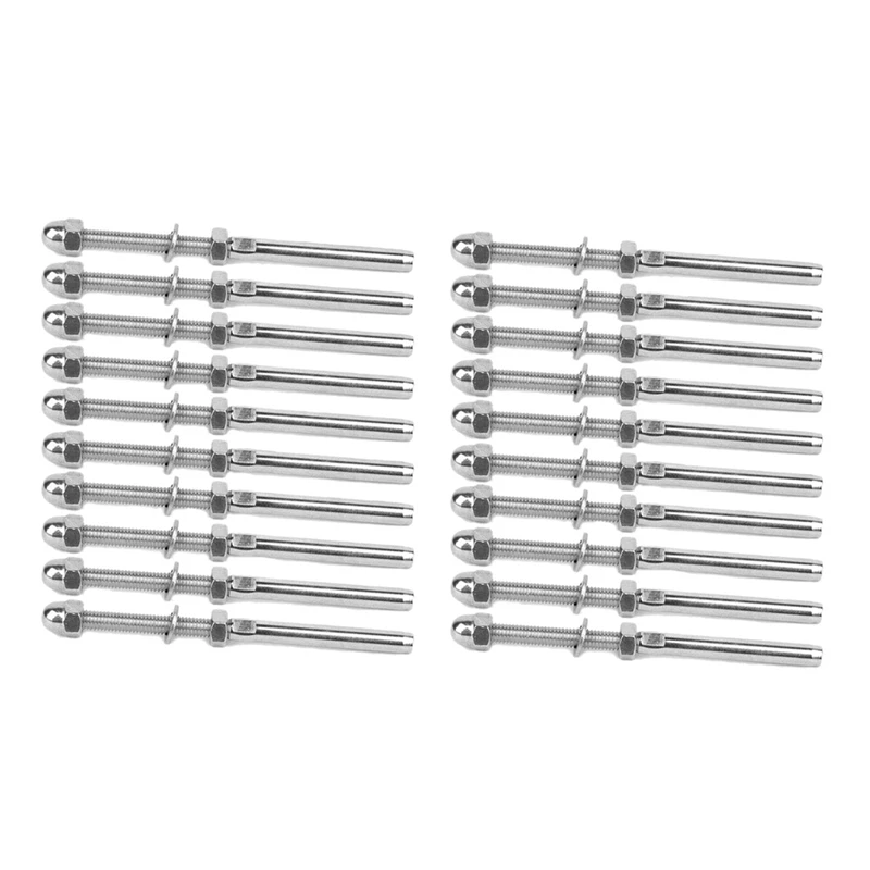 100 Pcs Stainless Steel Handrail Railing Cable Tensioner Threaded Stud End Fitting For 1/8 Inch Cable Wire (50 Pack)
100 Pcs Stainless Steel Handrail Railing Cable Tensioner Threaded Stud End Fitting For 1/8 Inch Cable Wire (50 Pack)