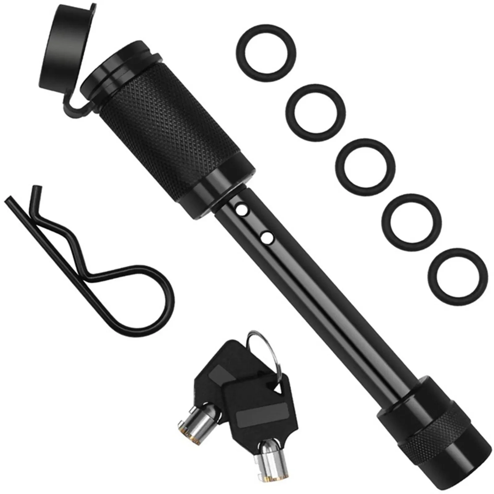 5/8'' Hitch Locking Pin with Keys Spring Clip 5 Rubber O-rings Set for Heavy-duty Trailer
5/8'' Hitch Locking Pin with Keys Spring Clip 5 Rubber O-rings Set for Heavy-duty Trailer