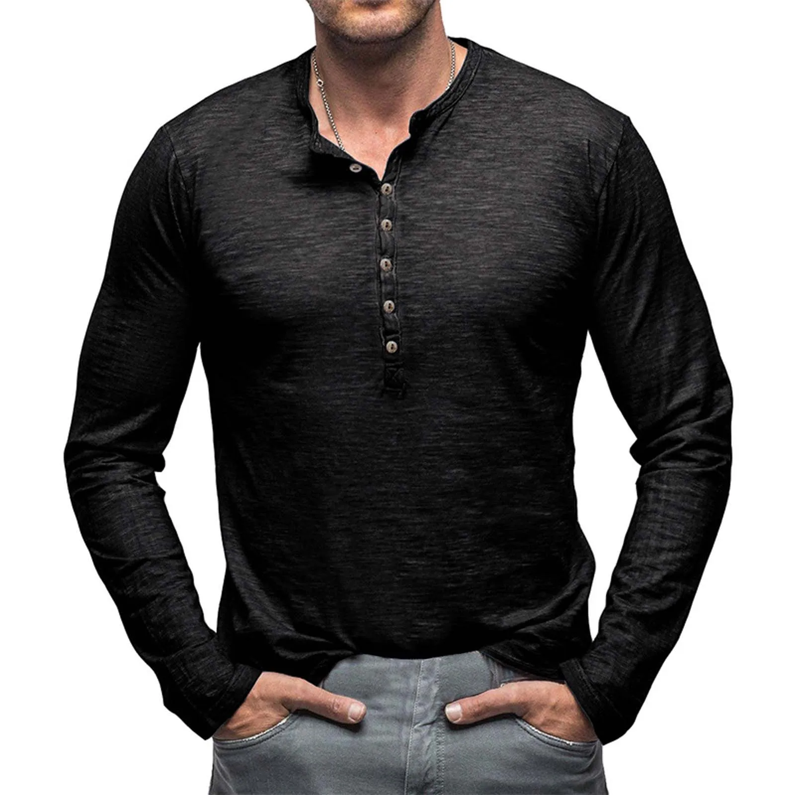 Juniors Graphic Tee Men's Fashion Spring And Autumn Casual Long Sleeve Button Solid Color Men Big And Tall Shirts Thick T Shirts
Juniors Graphic Tee Men's Fashion Spring And Autumn Casual Long Sleeve Button Solid Color Men Big And Tall Shirts Thick T Shirts