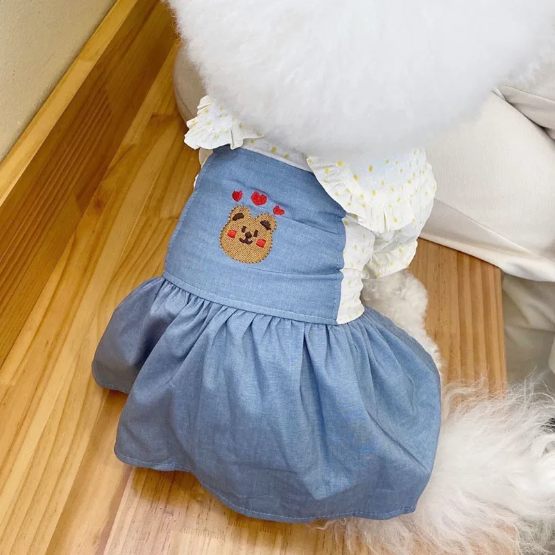 Fake Two Pieces Cute Bear Denim Princess Skirt Dog Clothes Summer Thin Section Cat Chihuahua Yorkshire Small Dog Dress Puppy
Fake Two Pieces Cute Bear Denim Princess Skirt Dog Clothes Summer Thin Section Cat Chihuahua Yorkshire Small Dog Dress Puppy