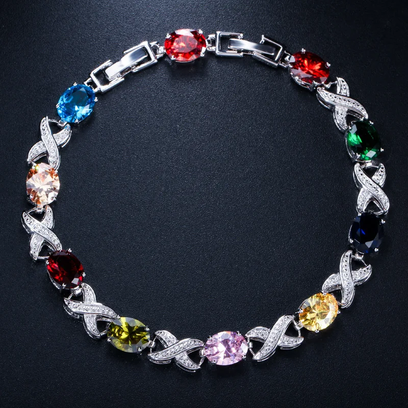 High Quality Silver Color Cross Round Cubic Zirconia Women Chain Link Bracelets for Wedding Bridal Accessories
High Quality Silver Color Cross Round Cubic Zirconia Women Chain Link Bracelets for Wedding Bridal Accessories