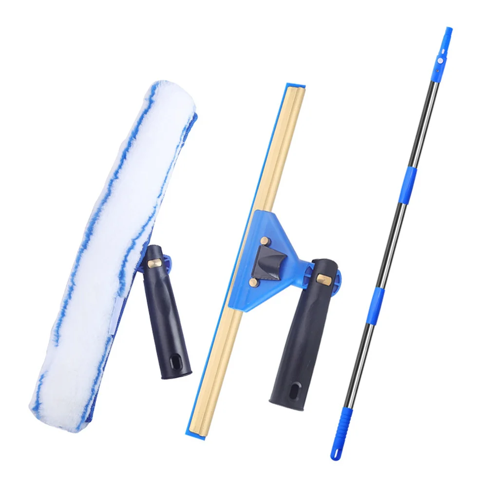 

Glass Cleaning Scraper Window Squeegee Kit Car Cleaners Telescopic Rod Microfiber Scrubber Pole Stainless Steel Extendable Tool