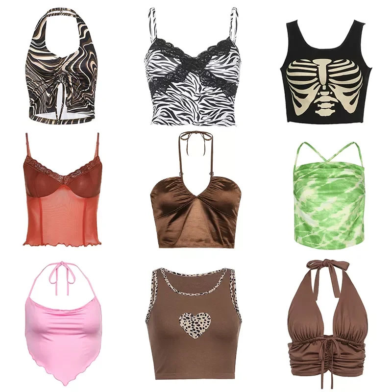 21 Style Sexy Vintage Strappy Y2K Halter Crop Top Women Summer 90s Backless Cami Tops Tees Ladies Fashion Fitness Camisole Party
21 Style Sexy Vintage Strappy Y2K Halter Crop Top Women Summer 90s Backless Cami Tops Tees Ladies Fashion Fitness Camisole Party