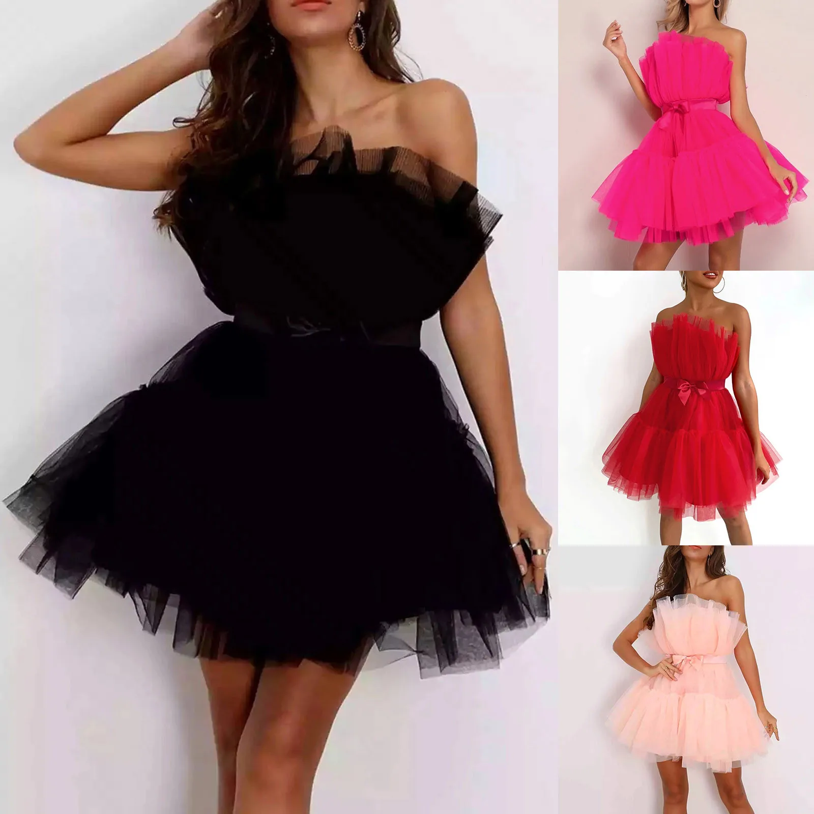 Tulle Dress Women Short Puffy Prom Dress Strapless Mesh Birthday Fairy Dresses Ruffle Cocktail Party Evening Gown Photoshoot
Tulle Dress Women Short Puffy Prom Dress Strapless Mesh Birthday Fairy Dresses Ruffle Cocktail Party Evening Gown Photoshoot