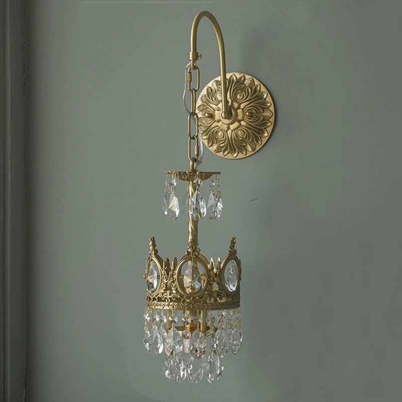 Nordic Creative LED Wall Lamp French Vintage Copper Wall Light Crystal Sconce For Living room Restaurant Bedside Background Wall
Nordic Creative LED Wall Lamp French Vintage Copper Wall Light Crystal Sconce For Living room Restaurant Bedside Background Wall