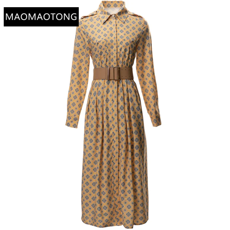 Dresses For Women 2022 Elegant High Quality Luxury Runway Autumn Winter Turn-down Collar Belted Print Loose Party Midi Dress
Dresses For Women 2022 Elegant High Quality Luxury Runway Autumn Winter Turn-down Collar Belted Print Loose Party Midi Dress