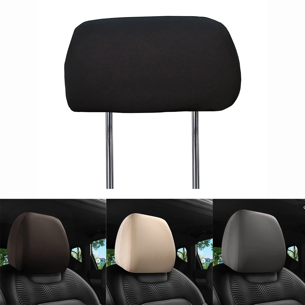 

Car Seats Cloth Headrest Cover Black Premium Cloth Headrest Cover For Vehicle Truck SUV Interior Accessories Universal