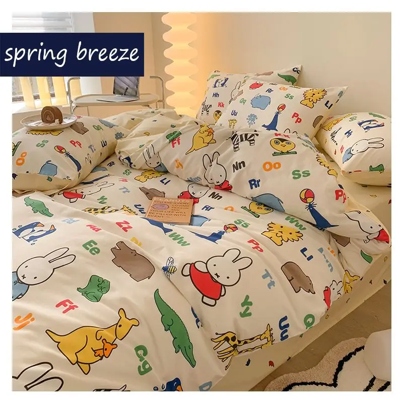 Kawaii Miffy Rabbit Four-Piece Cotton Girls Heart Bed Sheet Quilt Cover Pillowcase Duvet Cover Bedding Toys for Kids Gifts
Kawaii Miffy Rabbit Four-Piece Cotton Girls Heart Bed Sheet Quilt Cover Pillowcase Duvet Cover Bedding Toys for Kids Gifts