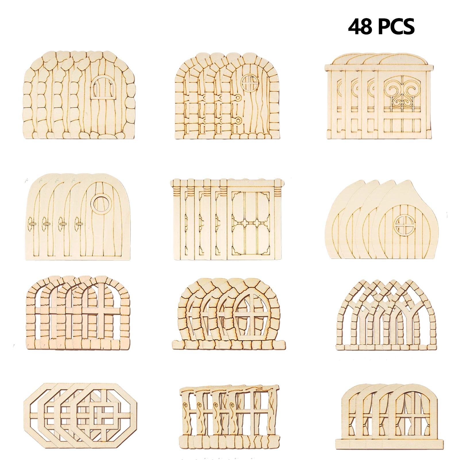 48pcs Exquisite Party Home Decor Statue Durable Smooth Mini Wooden Fairy Door Wedding Birthday Unpainted With Window Office
48pcs Exquisite Party Home Decor Statue Durable Smooth Mini Wooden Fairy Door Wedding Birthday Unpainted With Window Office