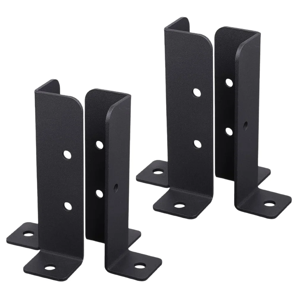 

4 Pcs Post Anchor Bracket Deck Base Fence Picket Cover Iron Wooden Mailbox Repair
