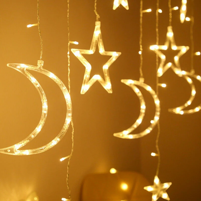 LED String Curtain Romantic Moon Star Lighting Festival Decoration Supplies 3.5M Home Ramadan Party Decor Gift Dropship
LED String Curtain Romantic Moon Star Lighting Festival Decoration Supplies 3.5M Home Ramadan Party Decor Gift Dropship