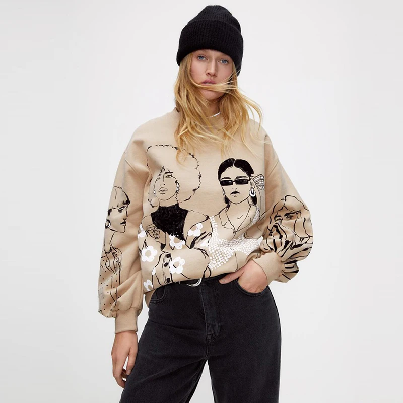 Women Charater Print Gray Sweatshirts Long Sleeve O Neck Loose Pullovers Female Cartoon Girl Sports Tops Street Style Dropship
Women Charater Print Gray Sweatshirts Long Sleeve O Neck Loose Pullovers Female Cartoon Girl Sports Tops Street Style Dropship