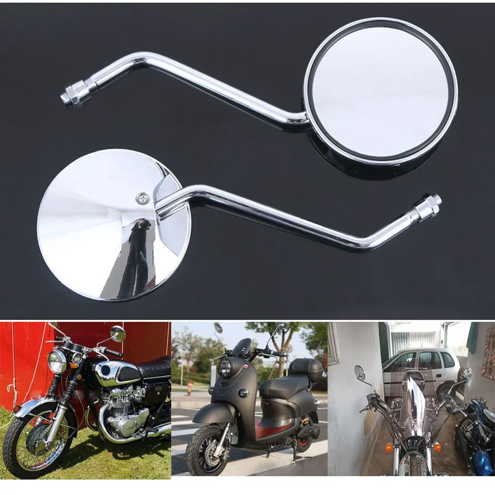 M8 M10 Motorcycle Rearview Mirrors Chrome Round Mirror For Kawasaki Yamaha Suzuki Ducati Aprilia Vespa
M8 M10 Motorcycle Rearview Mirrors Chrome Round Mirror For Kawasaki Yamaha Suzuki Ducati Aprilia Vespa