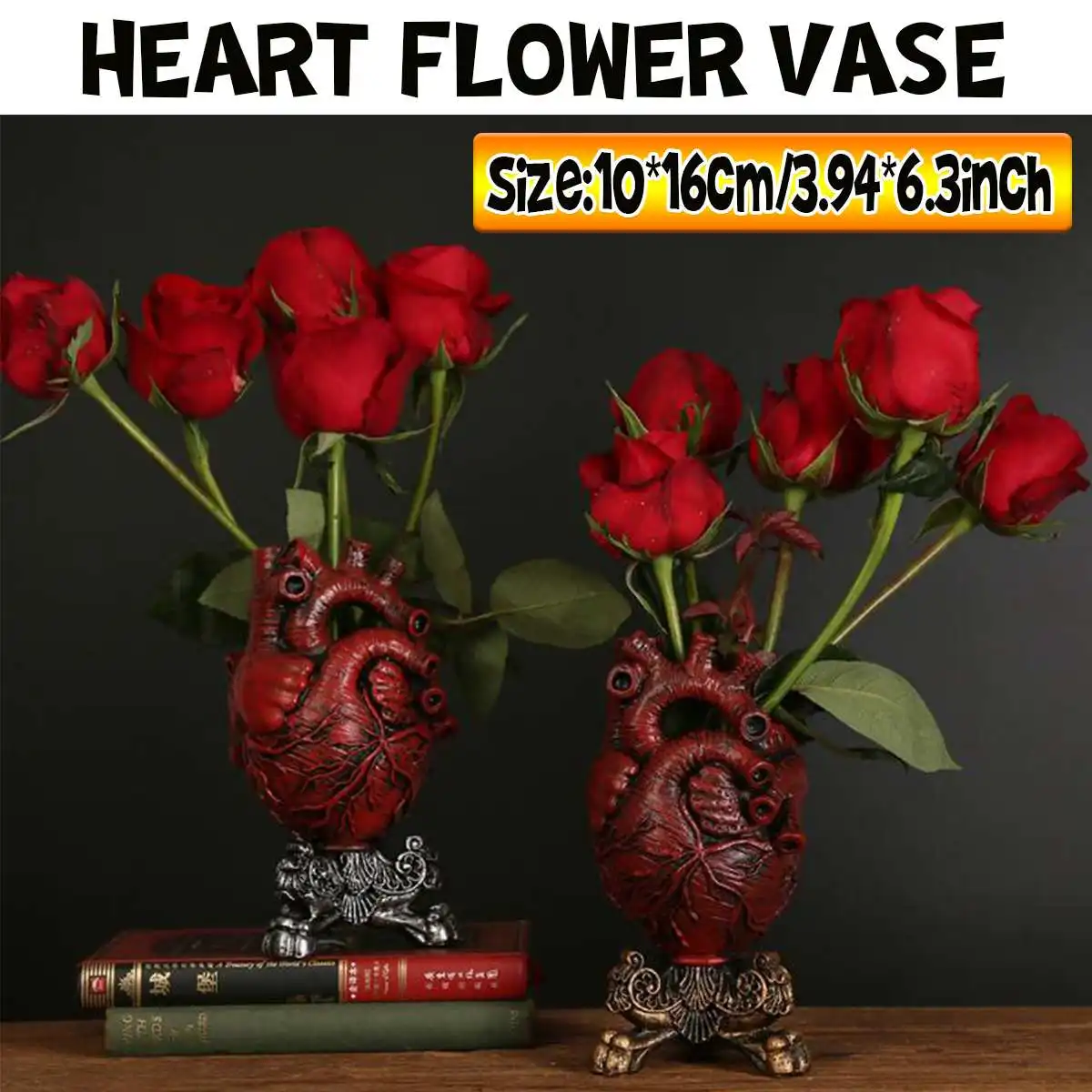 Resin Anatomical Heart Flowerpot Heart Vase Dried Flower Container Vases Pots Heart Shaped Sculpture Flowerpot Home Decoration
Resin Anatomical Heart Flowerpot Heart Vase Dried Flower Container Vases Pots Heart Shaped Sculpture Flowerpot Home Decoration