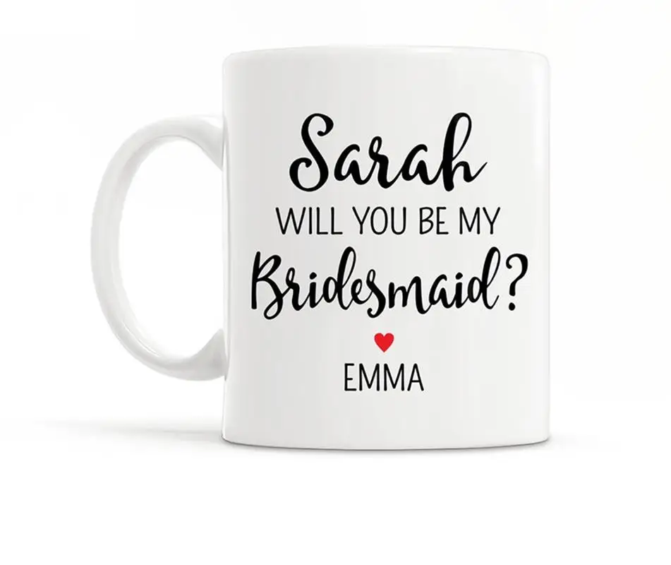 Custom Name Personalized Asking Bridesmaid Mugs Proposal Cups Home Decal Fiance Fiancee Bride Bridegroom Marry Engagement Gifts
Custom Name Personalized Asking Bridesmaid Mugs Proposal Cups Home Decal Fiance Fiancee Bride Bridegroom Marry Engagement Gifts