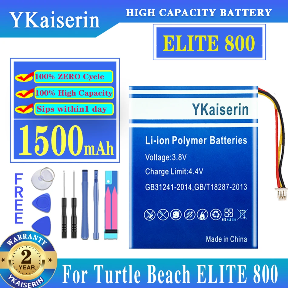 YKaiserin 1500mAh Li-Polymer Rechargeable Battery for Turtle Beach ELITE 800 ELITE800 Headset Batteria + Track Code
YKaiserin 1500mAh Li-Polymer Rechargeable Battery for Turtle Beach ELITE 800 ELITE800 Headset Batteria + Track Code