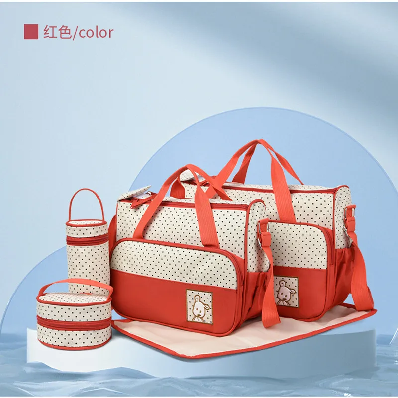 Mommy Bag Hot Sale Polka Dot Messenger Five-piece Set New Large-capacity Shoulder Fitness Bag Bottle Bag Portable Luggage Bag
Mommy Bag Hot Sale Polka Dot Messenger Five-piece Set New Large-capacity Shoulder Fitness Bag Bottle Bag Portable Luggage Bag