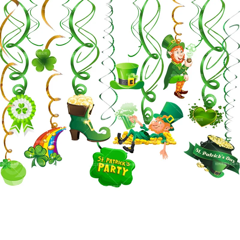 Irish Festival Party Decoration St. Patrick's Day PVC Spiral Pendant Vortex Ceiling Garland With Clover Pendant Decoration
Irish Festival Party Decoration St. Patrick's Day PVC Spiral Pendant Vortex Ceiling Garland With Clover Pendant Decoration