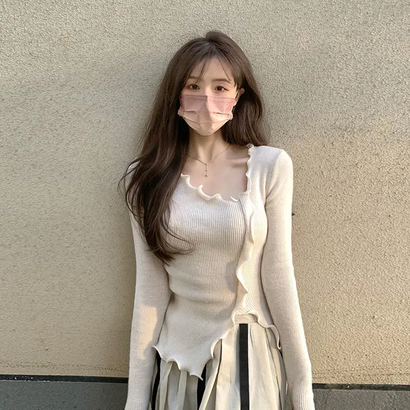 Spring New Pure Desire Fungus Edge Irregular Slim Knitted Bottoming Shirt Top Women
Spring New Pure Desire Fungus Edge Irregular Slim Knitted Bottoming Shirt Top Women