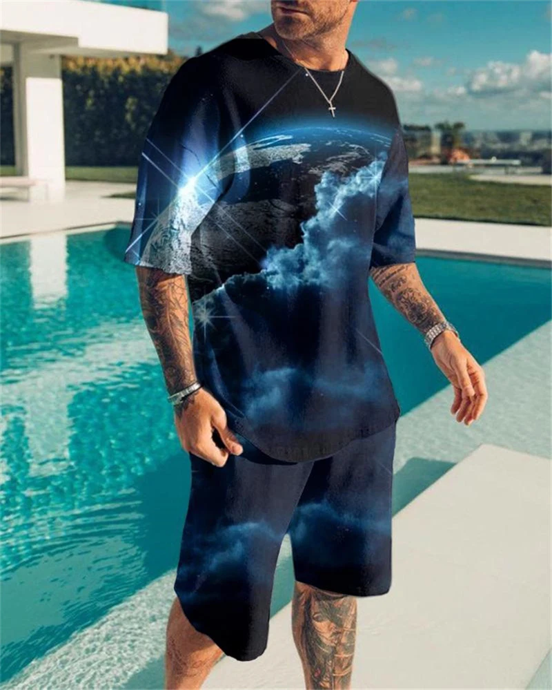 Harajuku 3D Creative Printing Short-sleeved Sportswear Suit Casual Men's Sports Suit T-shirt Shorts Workout Clothes 2-piece Set
Harajuku 3D Creative Printing Short-sleeved Sportswear Suit Casual Men's Sports Suit T-shirt Shorts Workout Clothes 2-piece Set