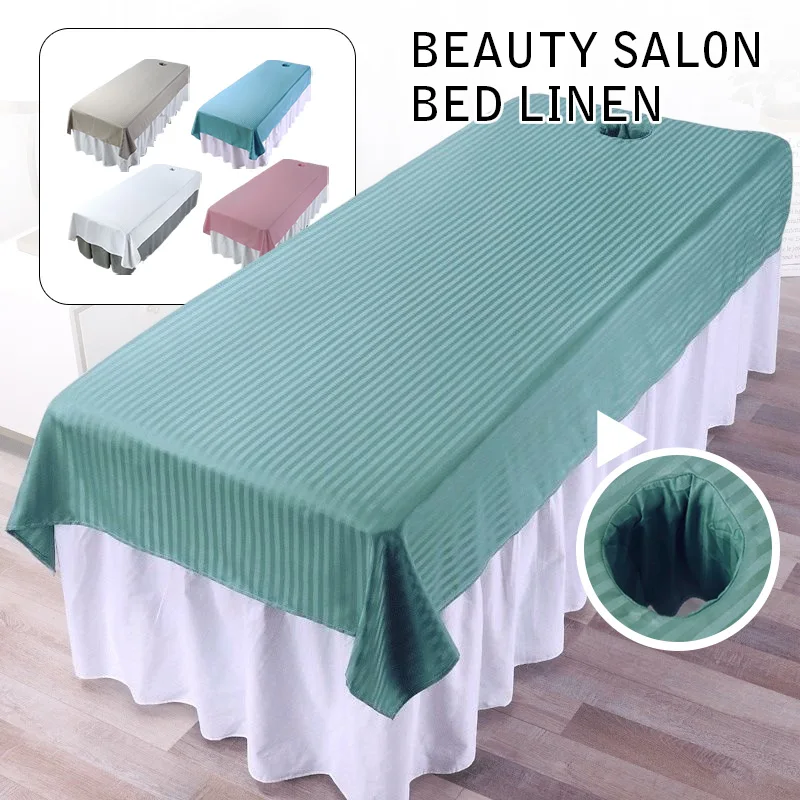 Reusable Beauty Massage Table Cover Spa Bed Salon Couch Sheet with Face Hole Polyester Cotton Anti-Wrinkle Sheet Wholesale 
Reusable Beauty Massage Table Cover Spa Bed Salon Couch Sheet with Face Hole Polyester Cotton Anti-Wrinkle Sheet Wholesale