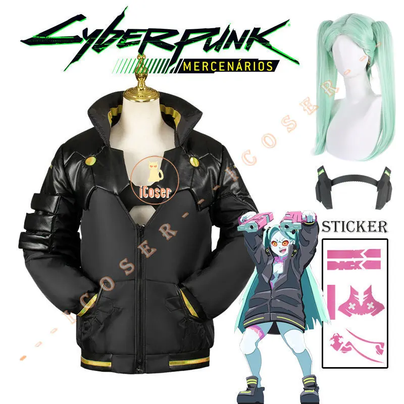 Anime Cyberpunk Edgerunners Rebecca Cosplay Costume Wig Jacket Outfit Tattoo Stickers Coat Headwear Halloween Party Women Set
Anime Cyberpunk Edgerunners Rebecca Cosplay Costume Wig Jacket Outfit Tattoo Stickers Coat Headwear Halloween Party Women Set