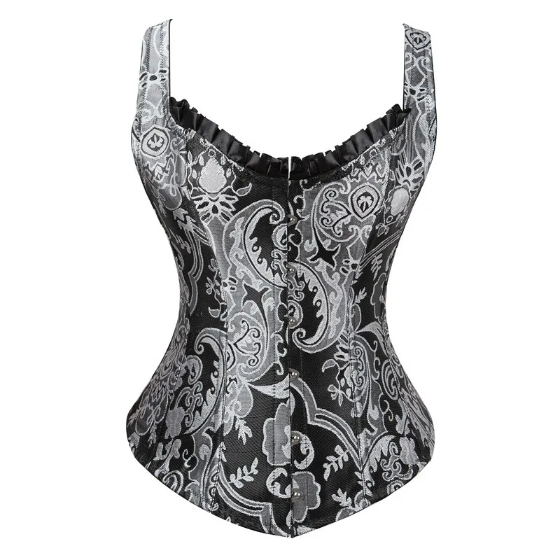 Steampunk Straps Overbust Corset Sexy Jacquard Floral Corset Waist Cincher Bustier Lace Up Gothic Vintage Corselet Lingerie Top
Steampunk Straps Overbust Corset Sexy Jacquard Floral Corset Waist Cincher Bustier Lace Up Gothic Vintage Corselet Lingerie Top