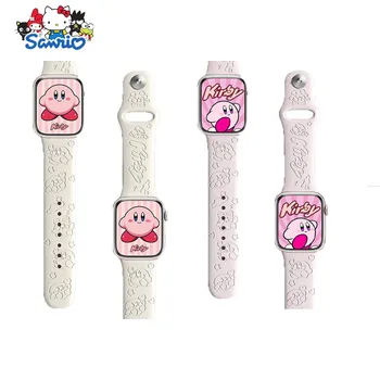 Kawaii Cartoon Kirby Strap for Apple Watches Anime Electronics Accessories Cartoon 38Mm 40Mm 41Mm 45Mm 49Mm Strap Girl Xmas Gift