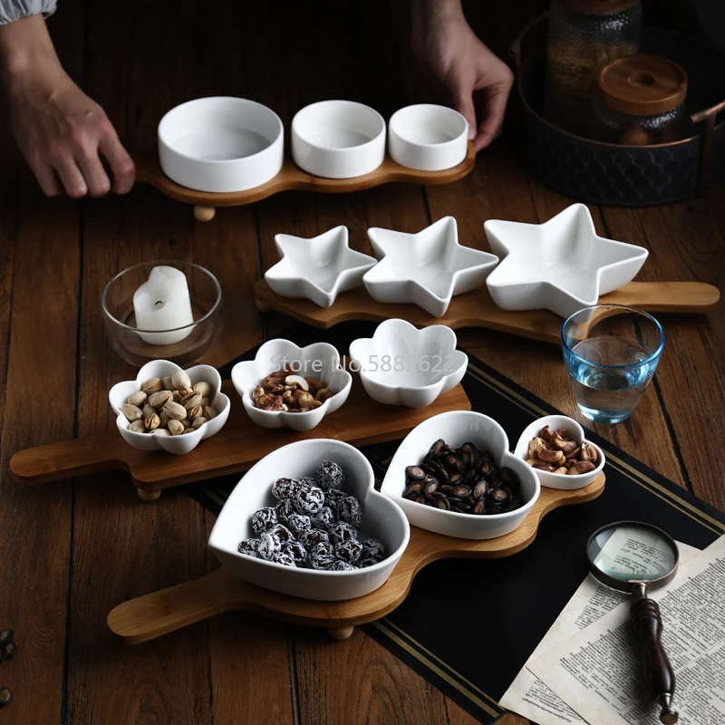 Japanese-style Ceramic Snack Plate Set Dessert Plates Fruit Plate Round Snack Bowls with Wooden Pallets
Japanese-style Ceramic Snack Plate Set Dessert Plates Fruit Plate Round Snack Bowls with Wooden Pallets