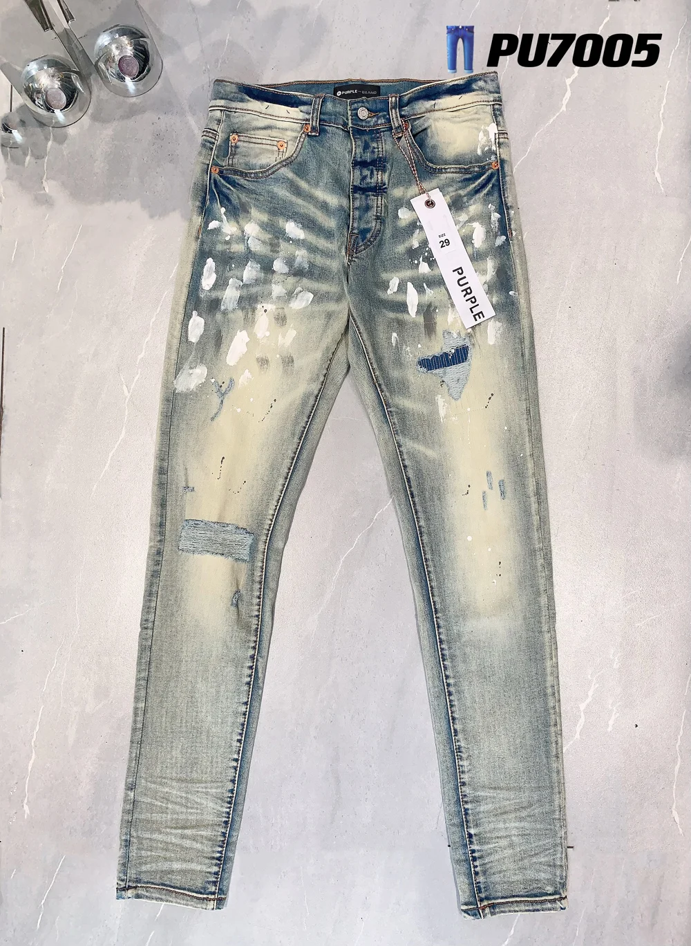 2023 Arrival Purple Men's High Street Light Blue Denim Slim Fit Paint Graffiti Pattern Damaged Hole Stretch Ripped Brand Jeans
2023 Arrival Purple Men's High Street Light Blue Denim Slim Fit Paint Graffiti Pattern Damaged Hole Stretch Ripped Brand Jeans