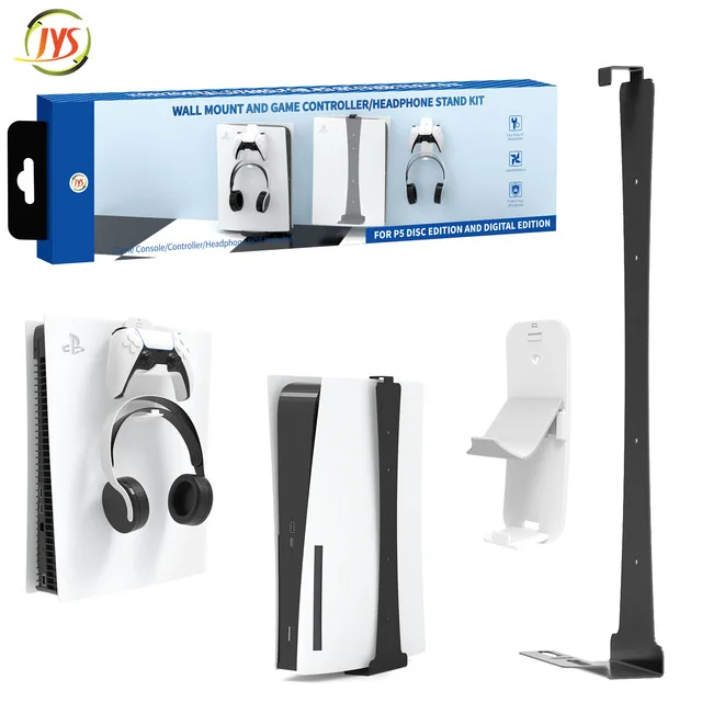Wall Mount Bracket Invisible Design Controller Headset Display Holder Compatible with PS5 Disc Version & Digital Edition
Wall Mount Bracket Invisible Design Controller Headset Display Holder Compatible with PS5 Disc Version & Digital Edition