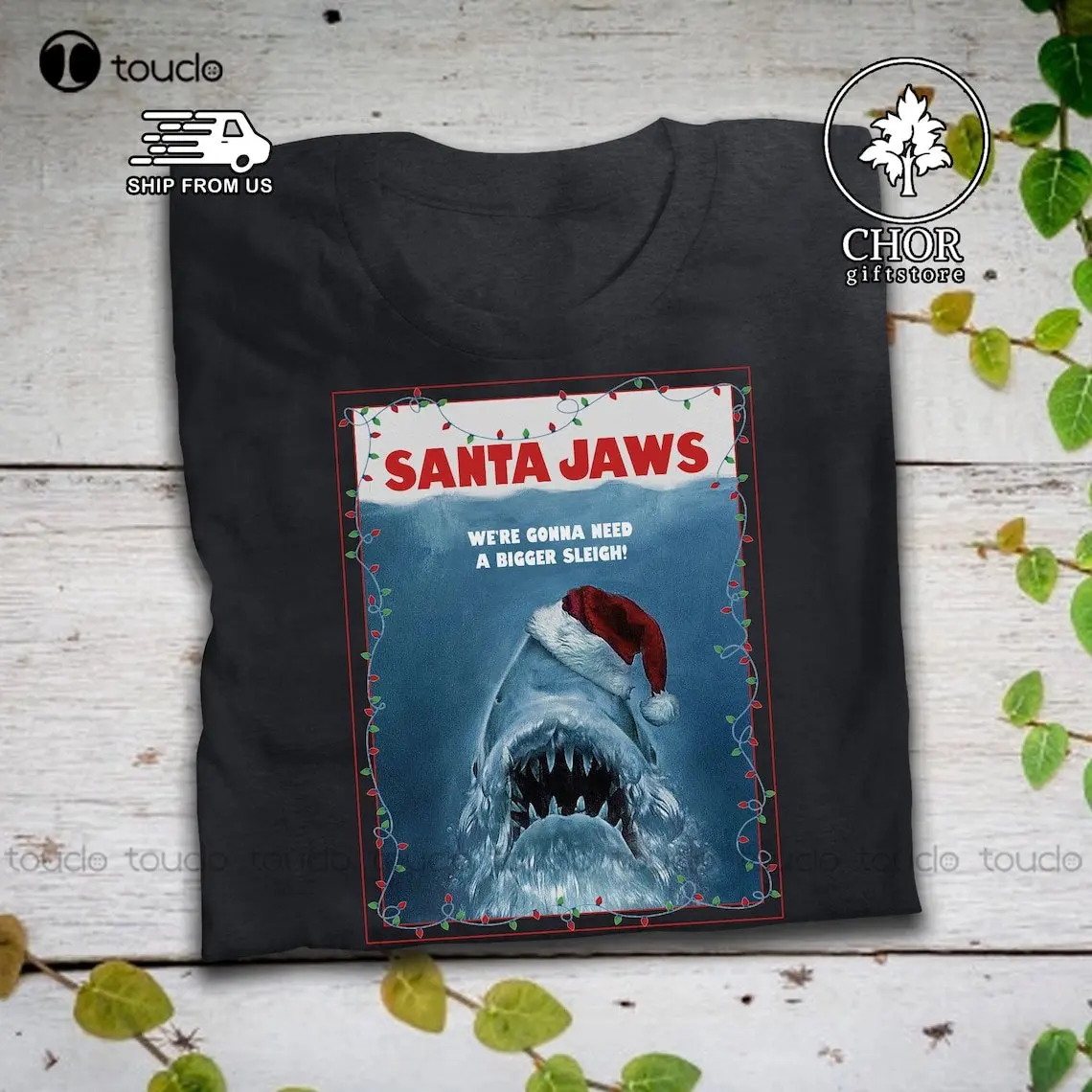 

Santa Jaws We'Re Gonna Need A Bigger Sleigh T Shirt Jaws Shirt Vintage Tees Custom Aldult Teen Digital Printing Tee Shirts