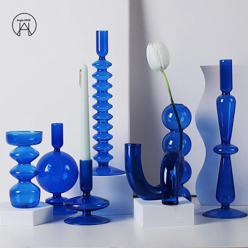 Klein Blue Series Glass Candle Holder Irregular Vase Home Table ornament crystal candle base Decorate Crafts Creative Gifts
Klein Blue Series Glass Candle Holder Irregular Vase Home Table ornament crystal candle base Decorate Crafts Creative Gifts