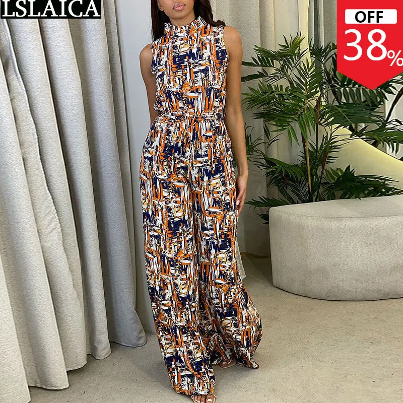 Wide Leg Jumpsuit Women One Piece Outfits Fashion Print Sleeveless Rompers Summer Casual High Waist Playsuit Dropshipping 2022
Wide Leg Jumpsuit Women One Piece Outfits Fashion Print Sleeveless Rompers Summer Casual High Waist Playsuit Dropshipping 2022